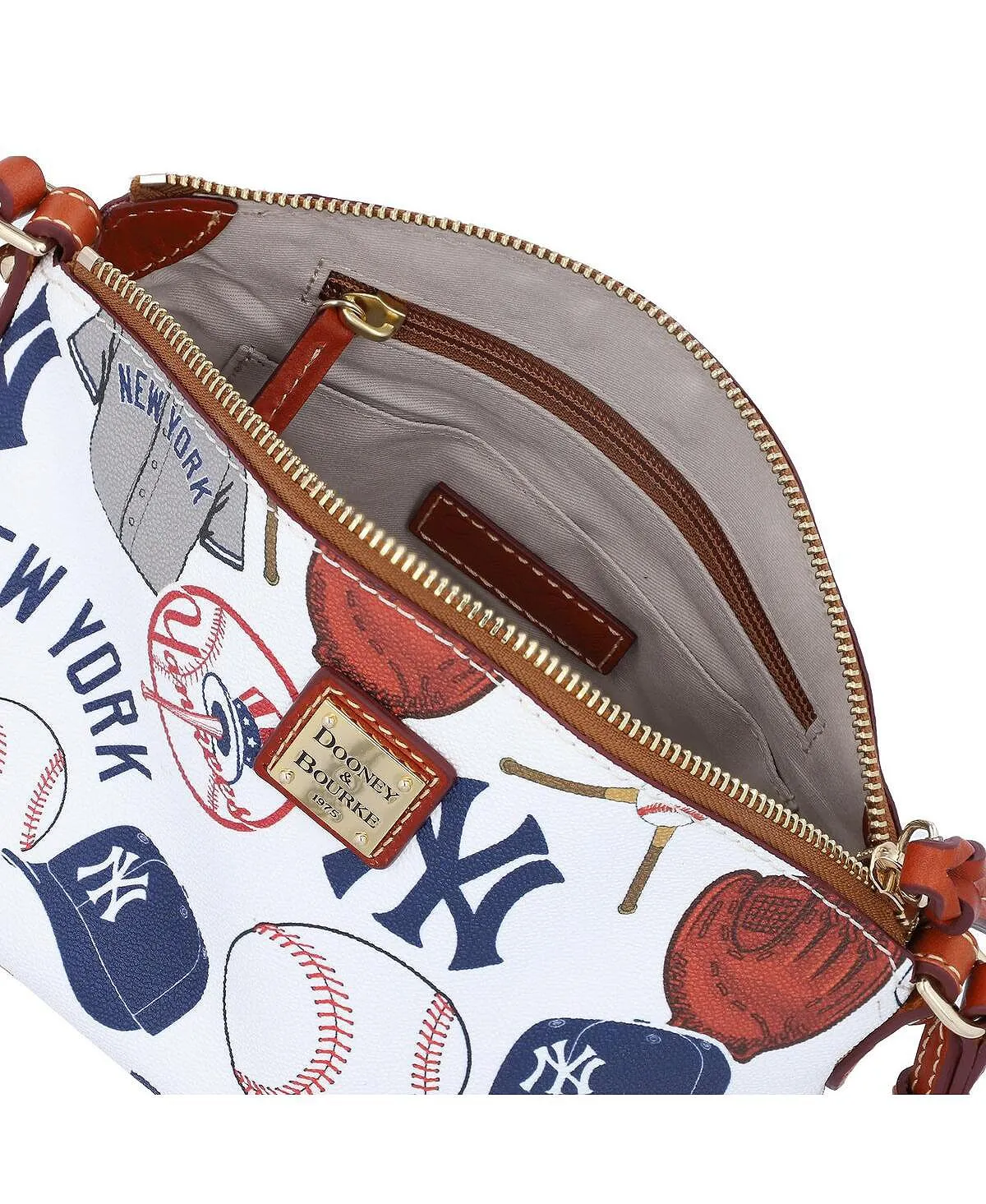 Dooney & Bourke Women's Suki New York Yankees Gameday Medium Strap Crossbody Bag, White