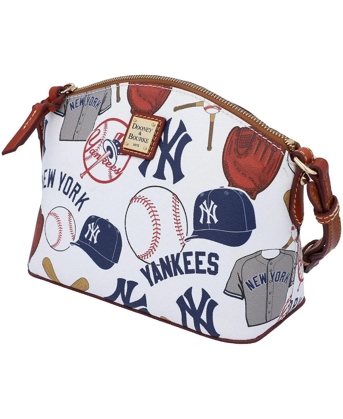 Dooney & Bourke Women's Suki New York Yankees Gameday Medium Strap Crossbody Bag, White