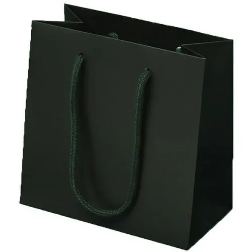 Espresso Matte Rope Handle Euro-Tote Shopping Bags - 6.5 x 3.5 x 6.5