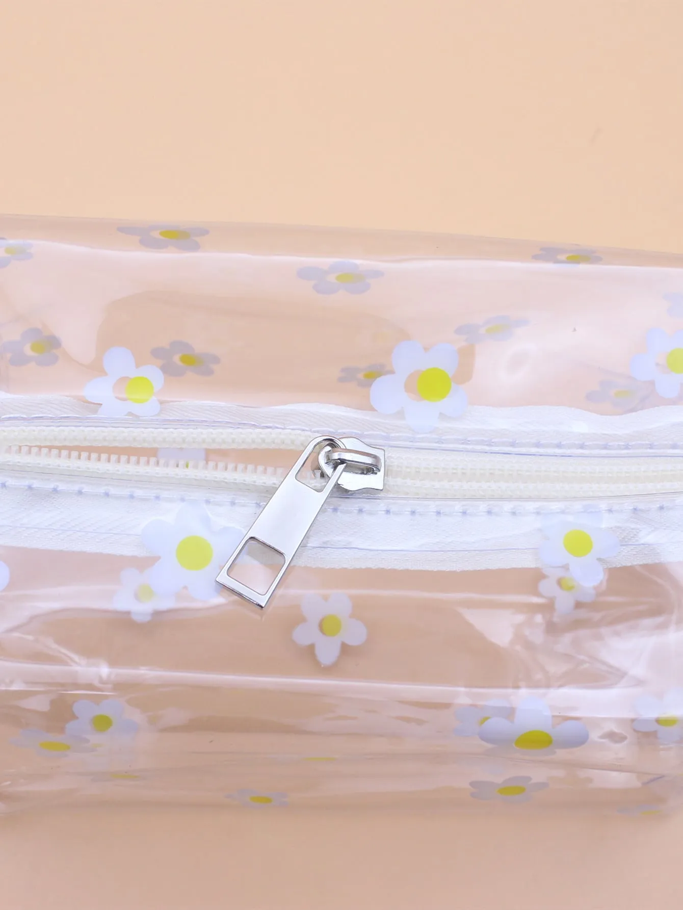 Flower Clear Square Makeup Bag Cosmetic Organizer Toiletries Bag Makeup