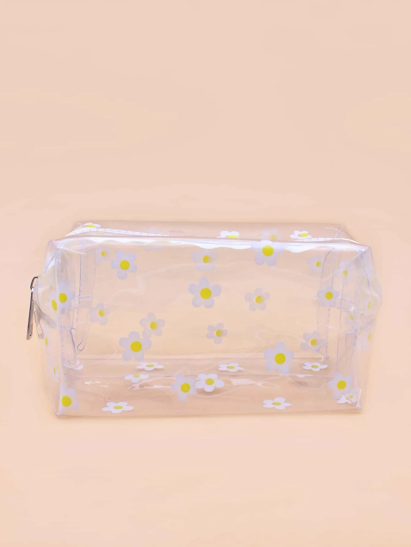 Flower Clear Square Makeup Bag Cosmetic Organizer Toiletries Bag Makeup