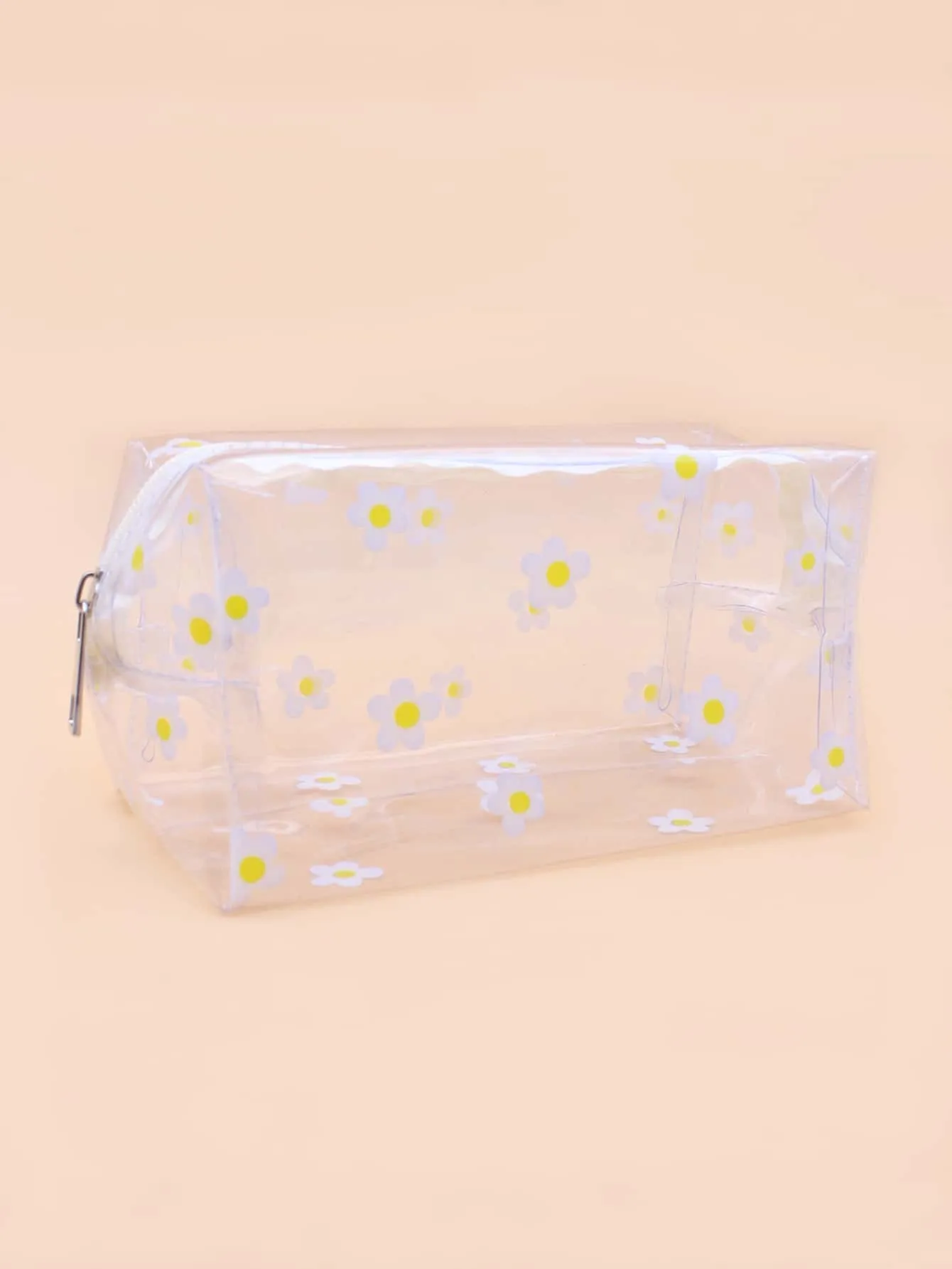 Flower Clear Square Makeup Bag Cosmetic Organizer Toiletries Bag Makeup