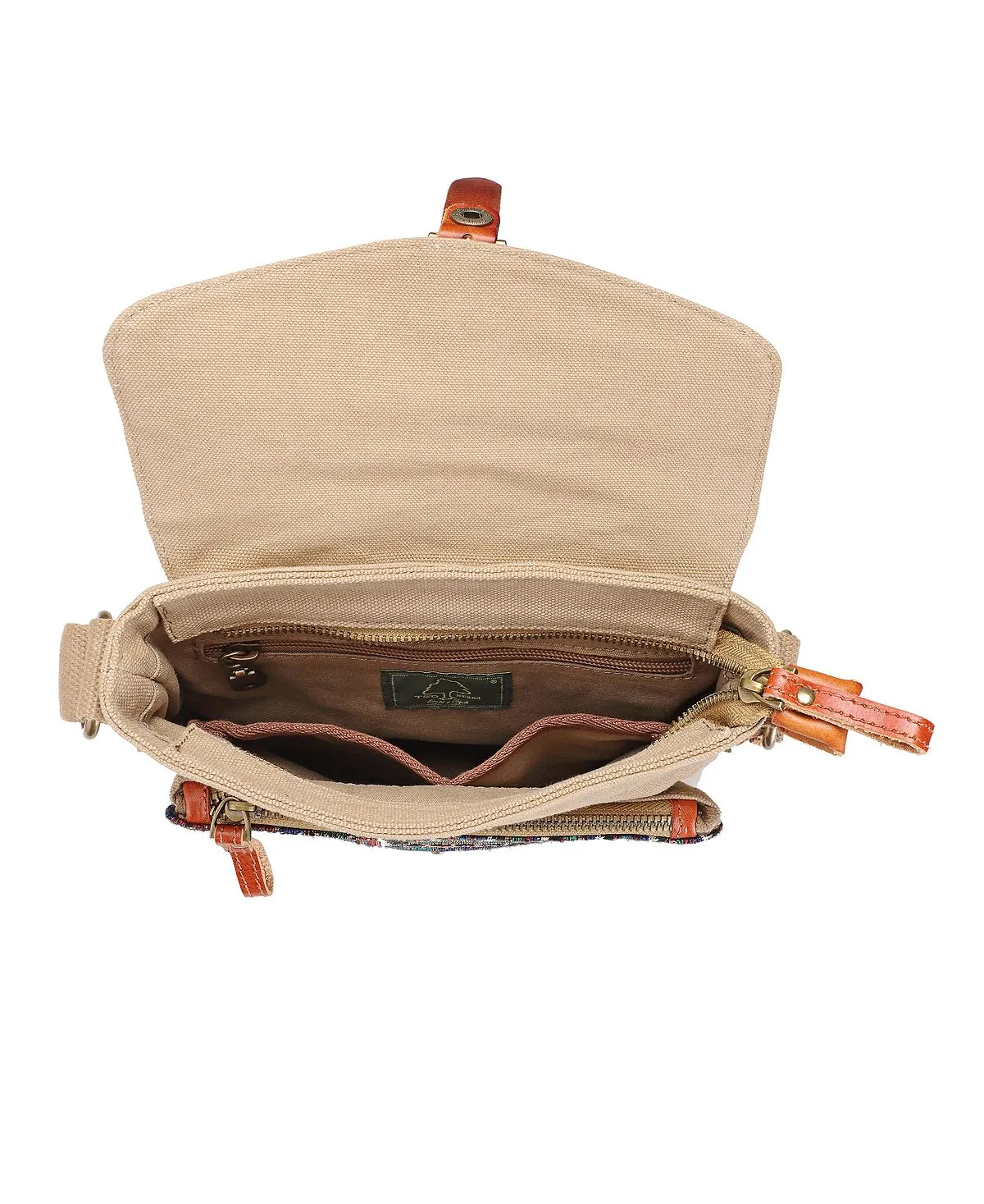 Four Season TSD BRAND canvas shoulder bag, khaki