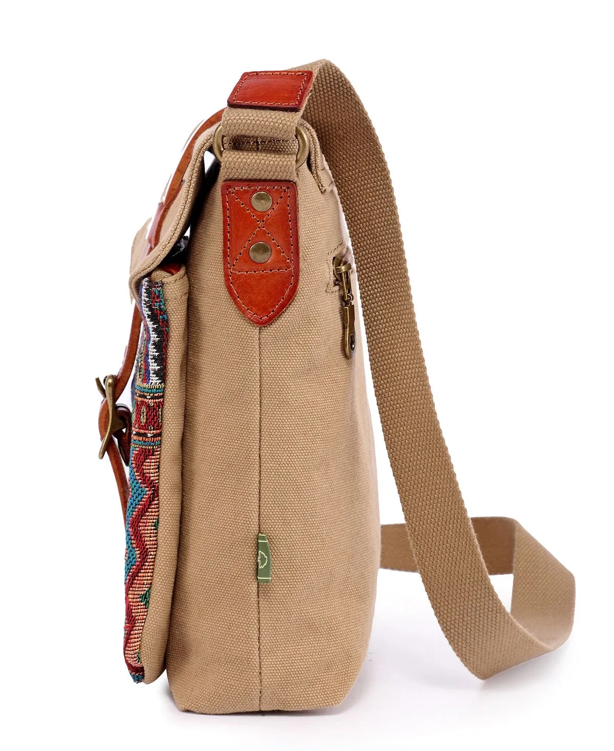 Four Season TSD BRAND canvas shoulder bag, khaki