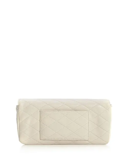 Gaby Quilted Shoulder Bag for Saint Laurent Sunglasses, Ivory/Cream