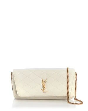 Gaby Quilted Shoulder Bag for Saint Laurent Sunglasses, Ivory/Cream