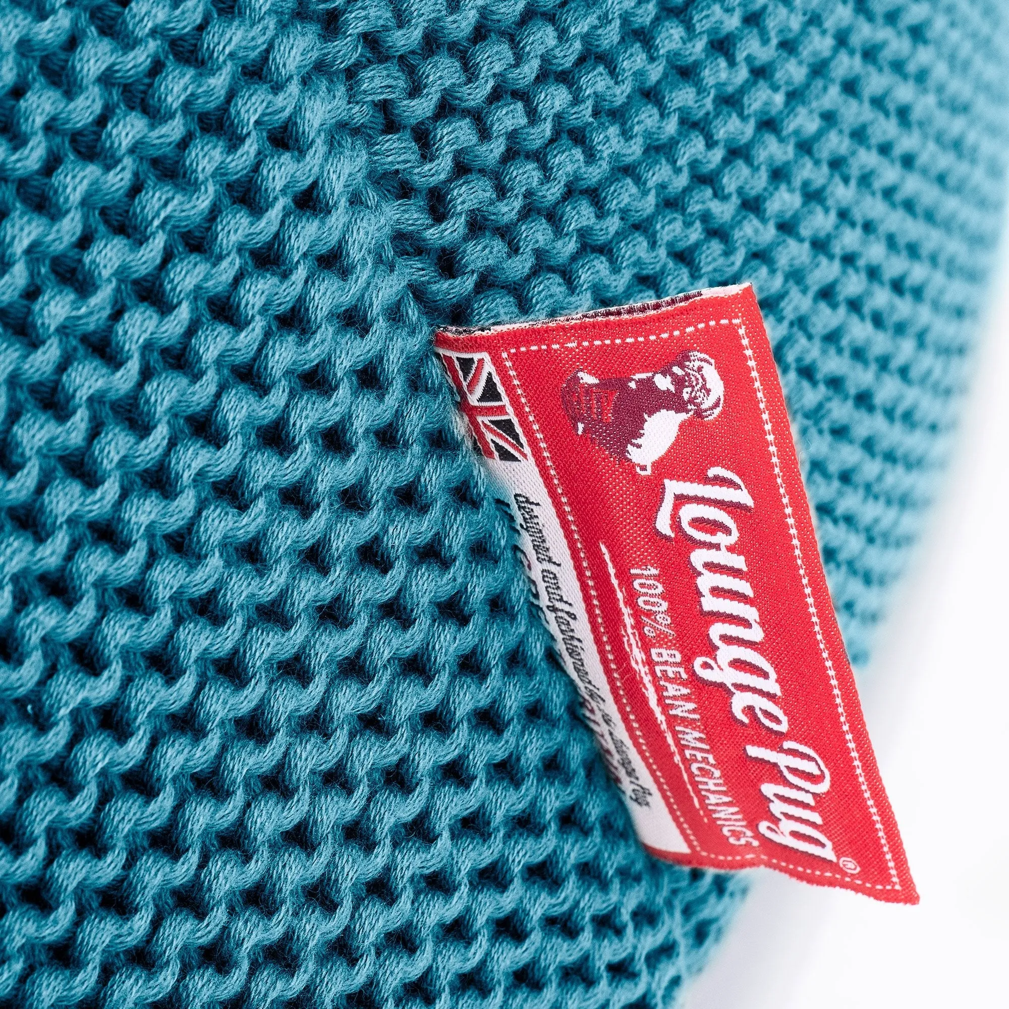 Gaming Lounger Bean Bag - Ellos Knitted Petrol Blue