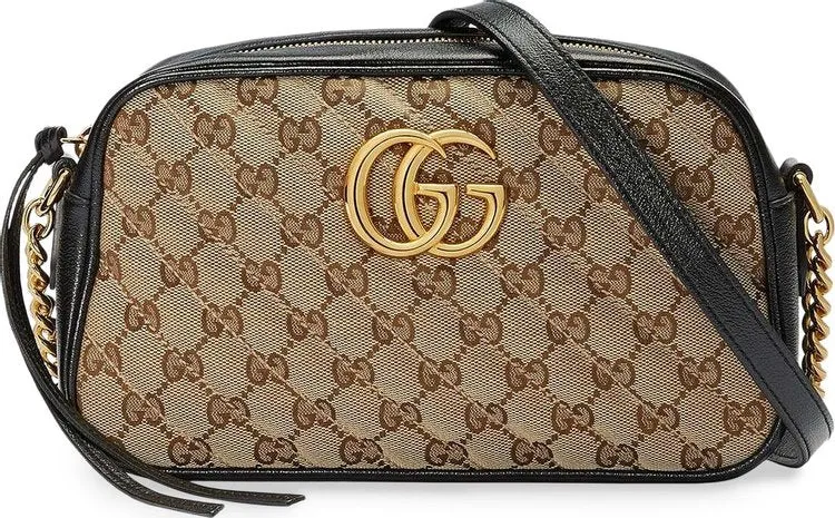 Gucci GG Marmont Small Shoulder Bag Beige Ebony/Nero, beige