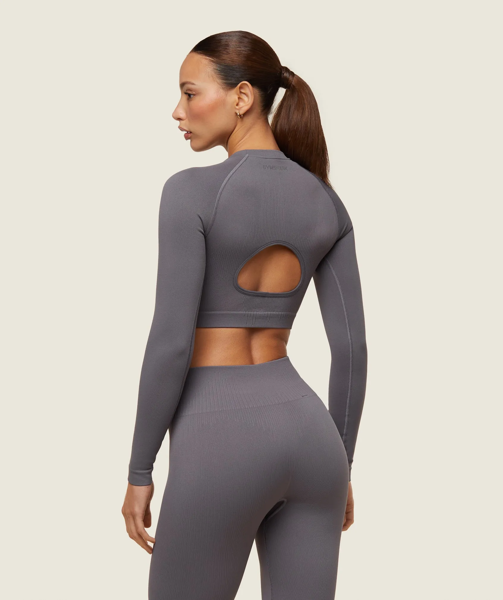 Gymshark everywear Seamless Long Sleeve Crop Top - Brushed Grey