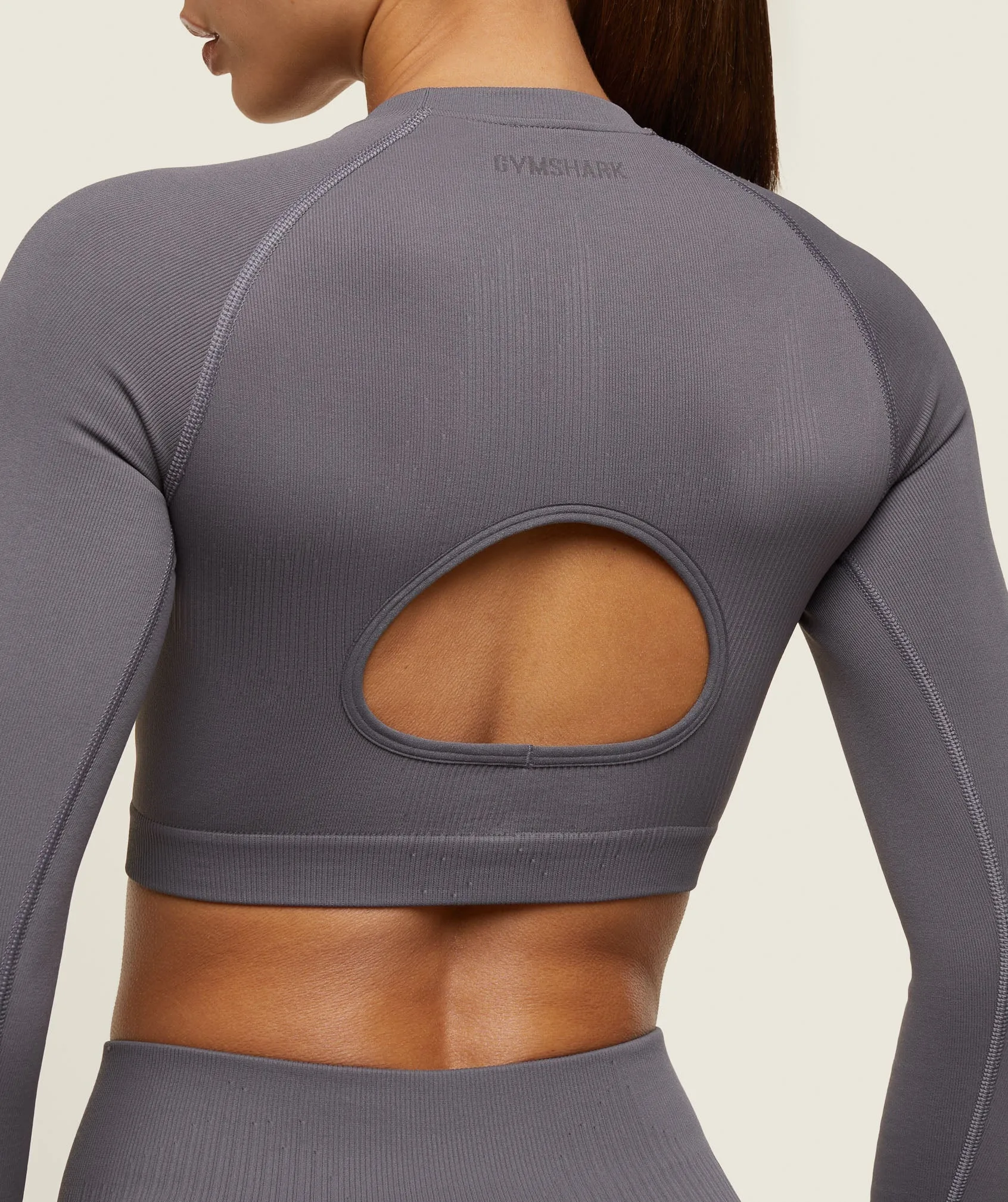 Gymshark everywear Seamless Long Sleeve Crop Top - Brushed Grey