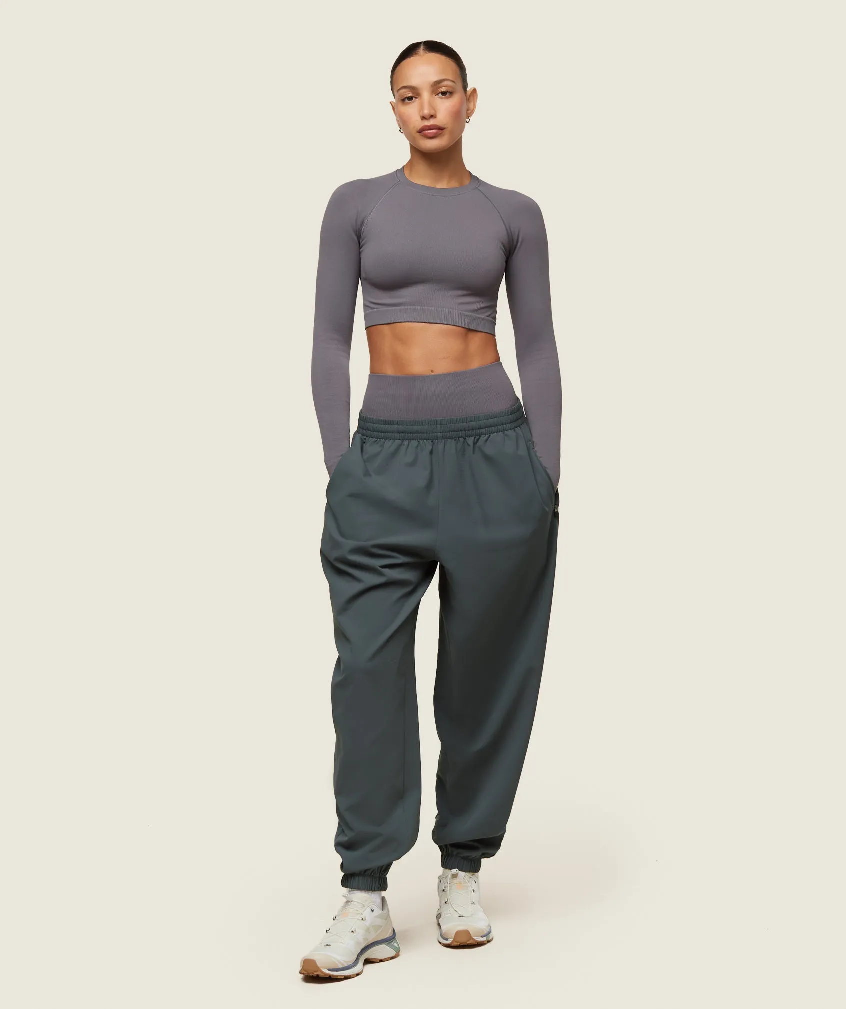 Gymshark everywear Seamless Long Sleeve Crop Top - Brushed Grey