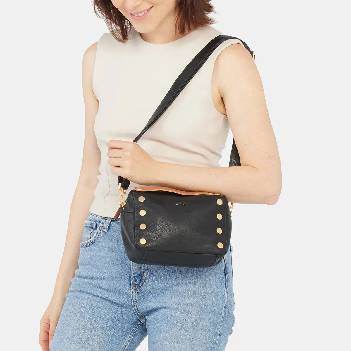 Hammitt EVAN CROSSBODY SMALL Black with Brushed Gold