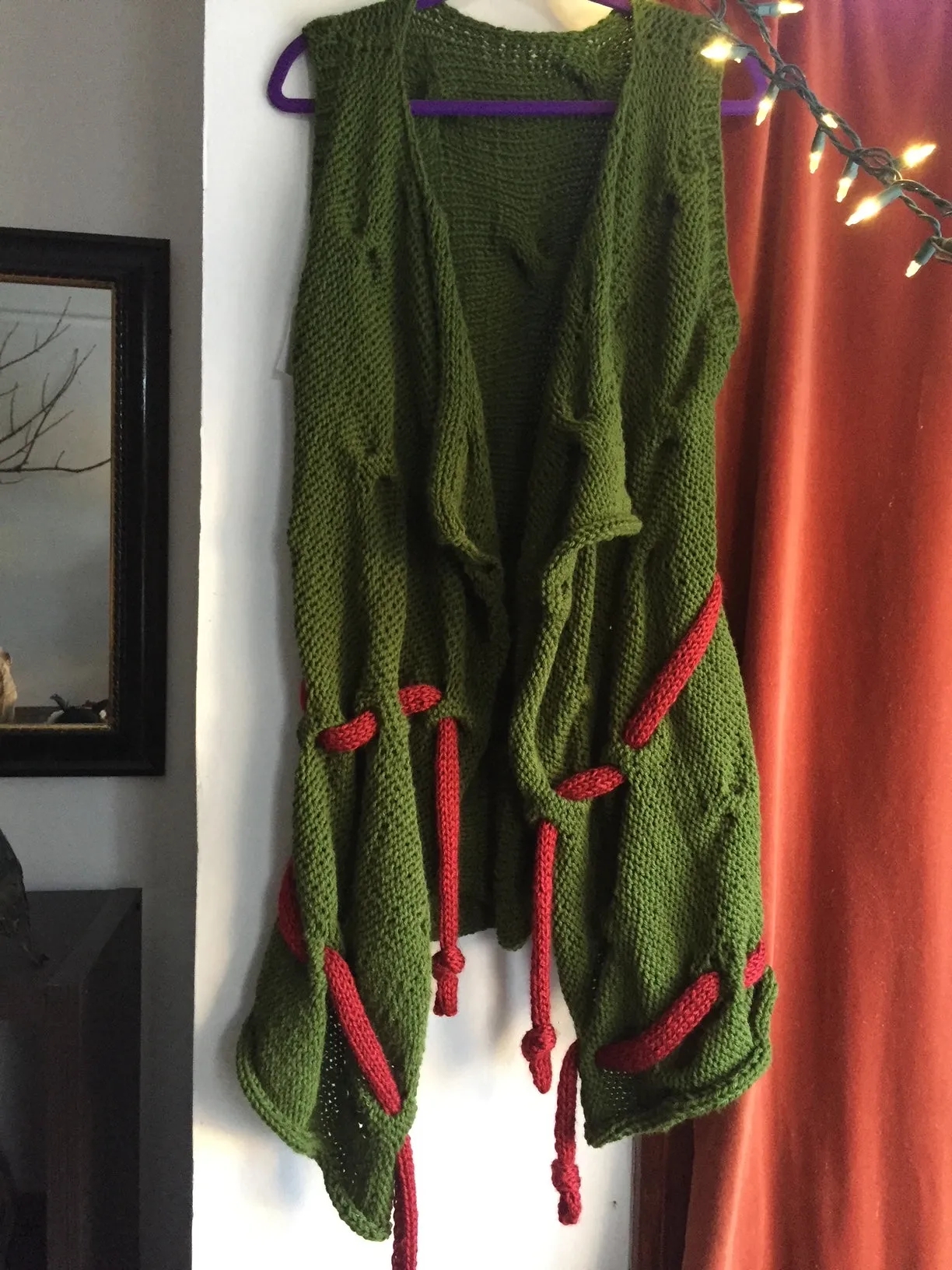 Hand Knit Vest with 3D Cables