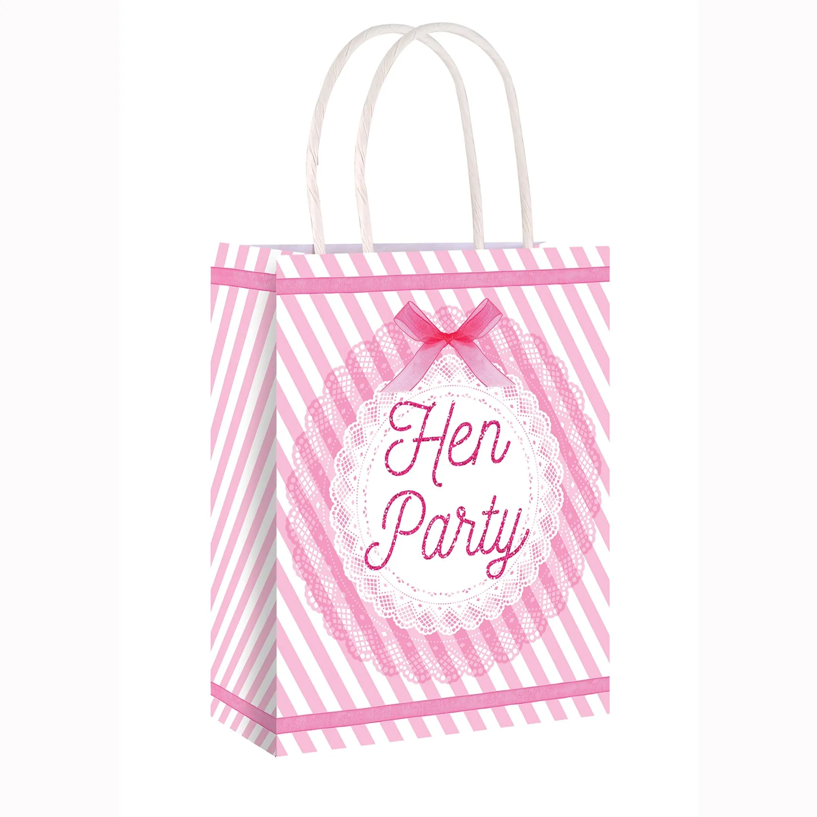 Hen Party Vintage Scroll Design Paper Bags With Handles