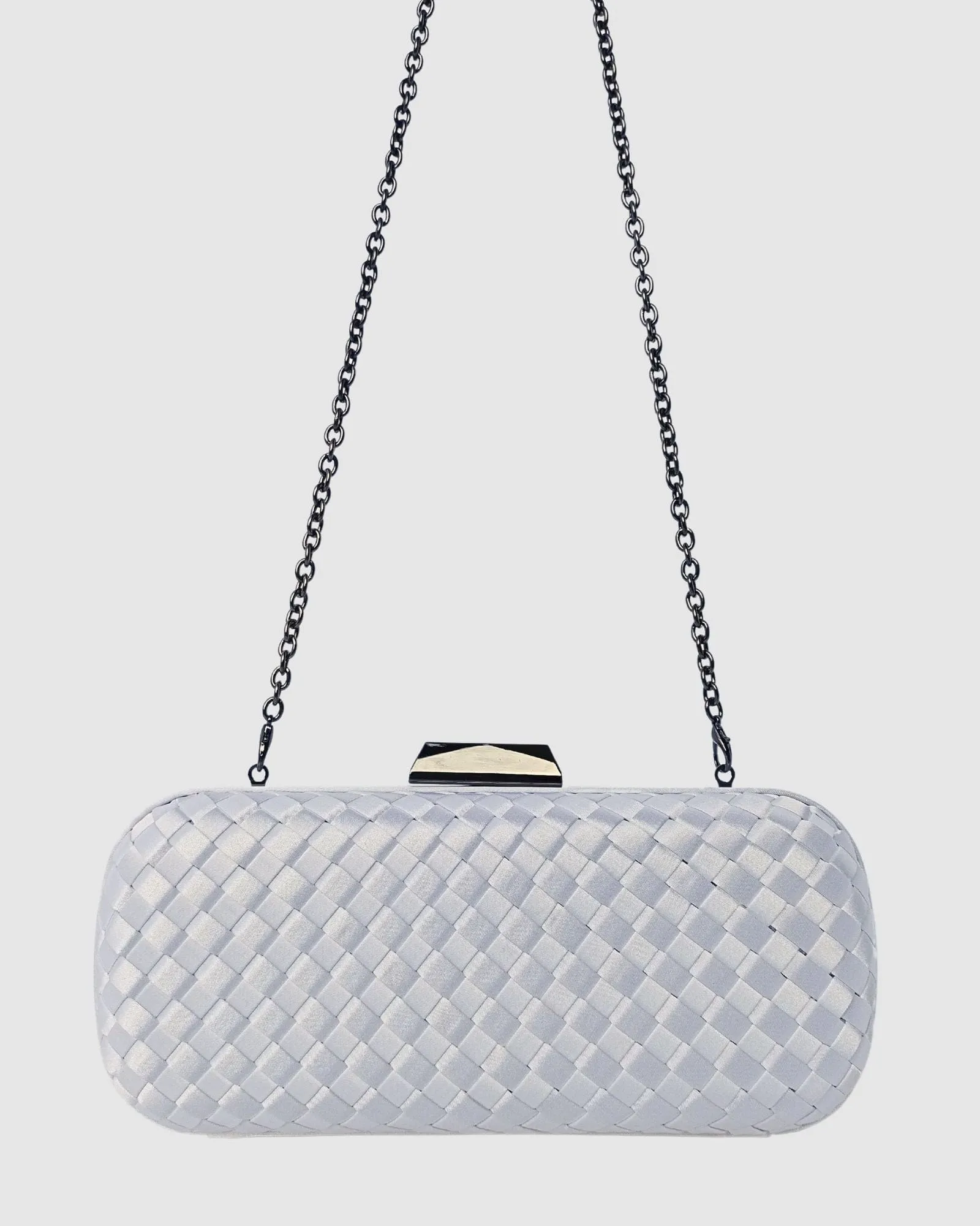 Izoa May Woven Clutch White