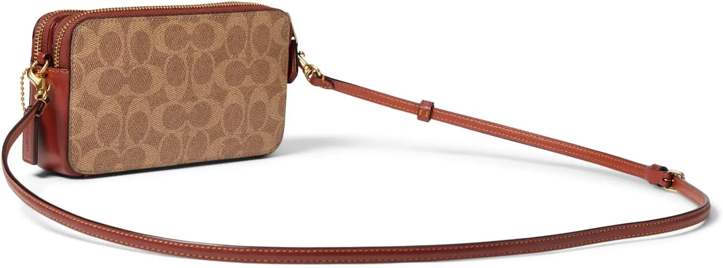 Kira Color Coated Canvas Crossbody with COACH Signature Coating in Tan Rust