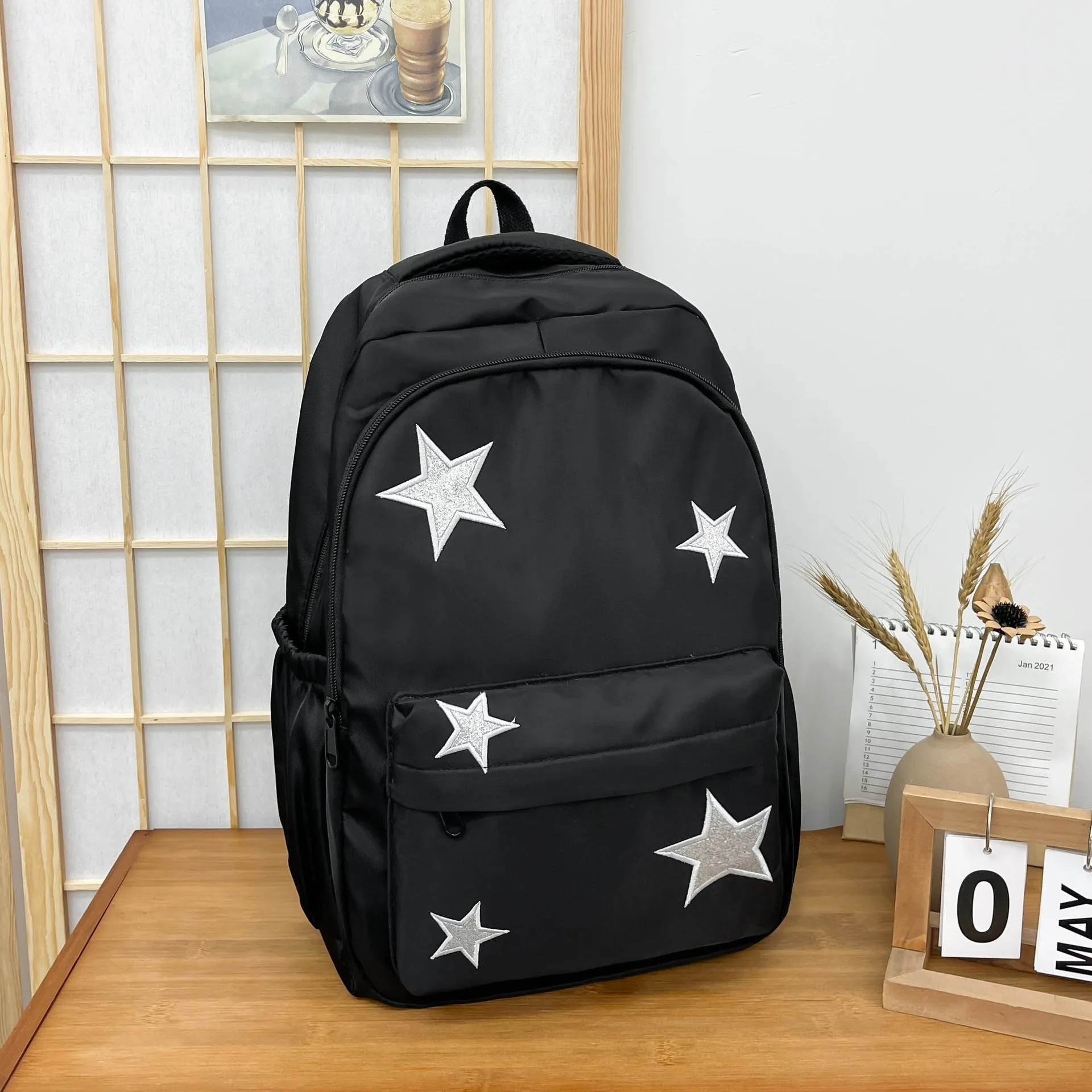 Korean Leisure Simple Versatile Large Capacity Backpack Travel Backpack Junior High School Student High School and College Student Schoolbag Female