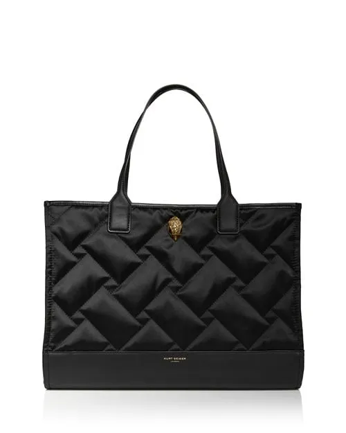 KURT GEIGER LONDON Square Quilted Recycled Tote Bag color Black