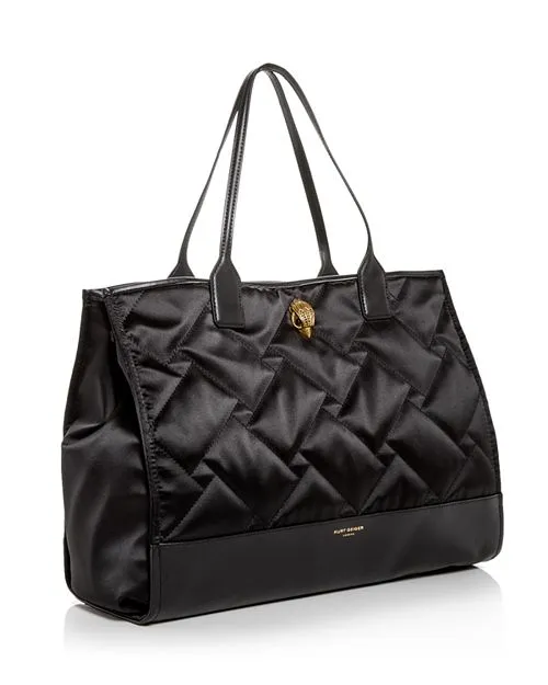 KURT GEIGER LONDON Square Quilted Recycled Tote Bag color Black