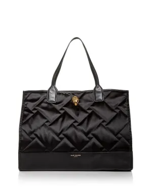 KURT GEIGER LONDON Square Quilted Recycled Tote Bag color Black