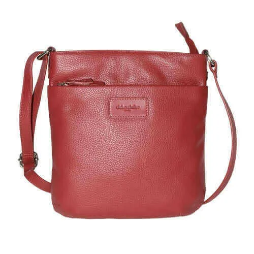 Ladies Leather Top Zipper Crossbody Bag