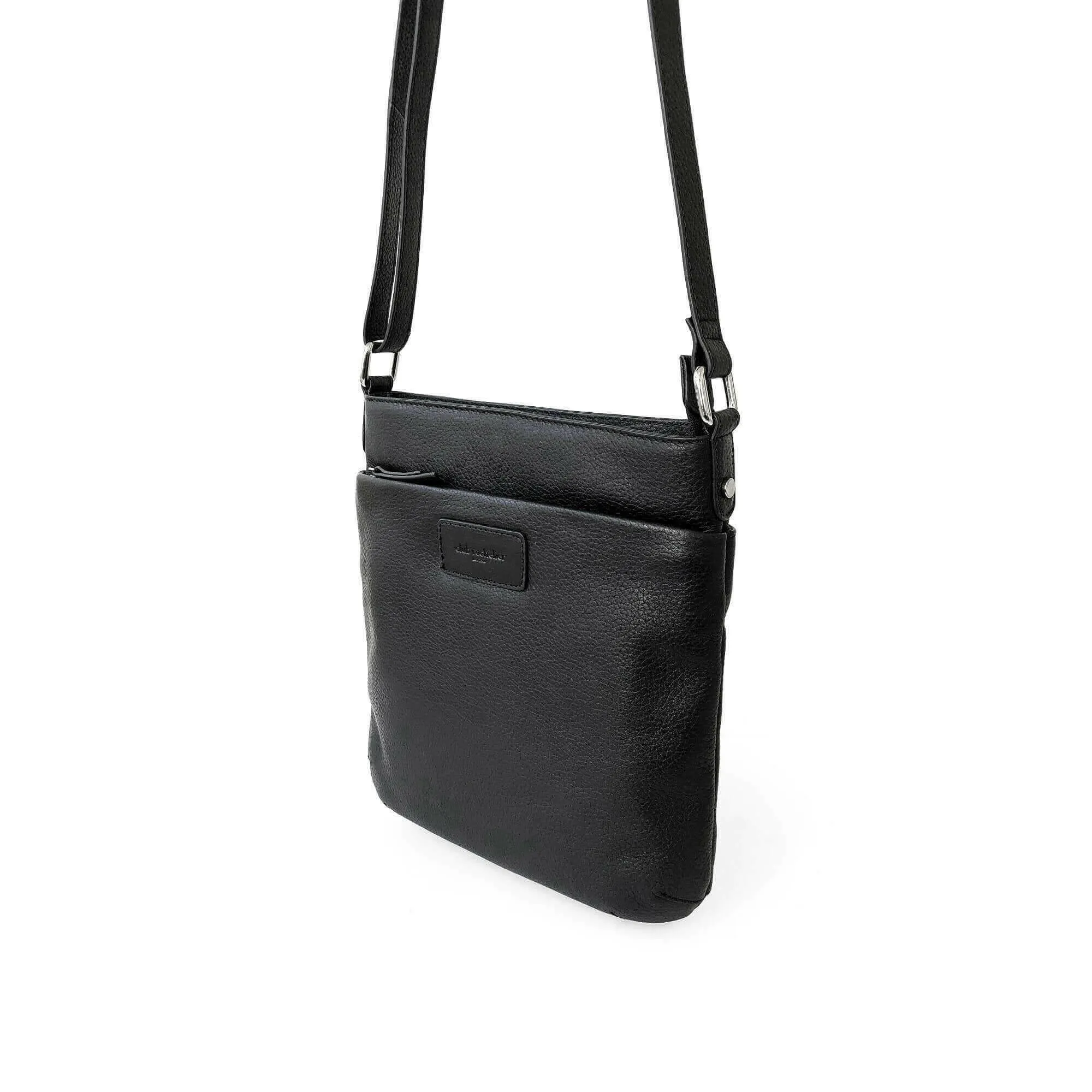 Ladies Leather Top Zipper Crossbody Bag