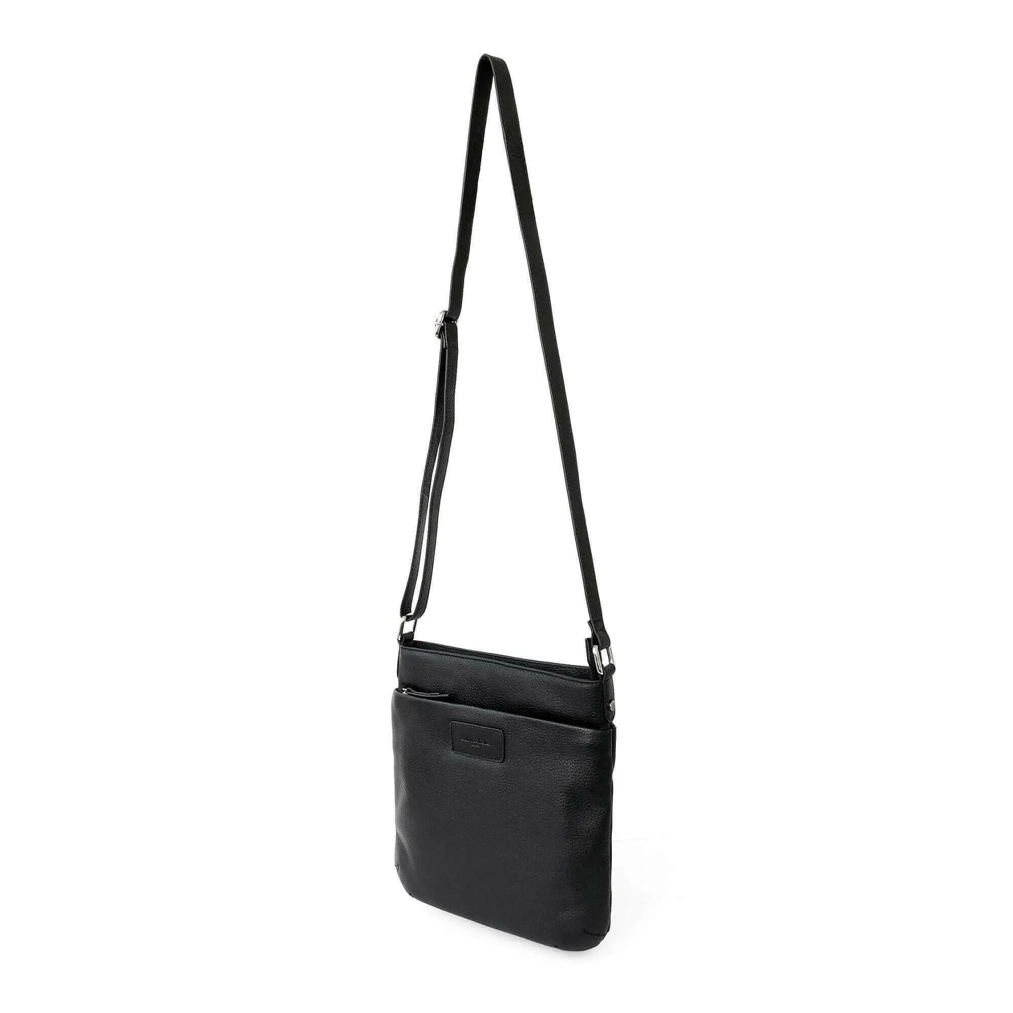 Ladies Leather Top Zipper Crossbody Bag