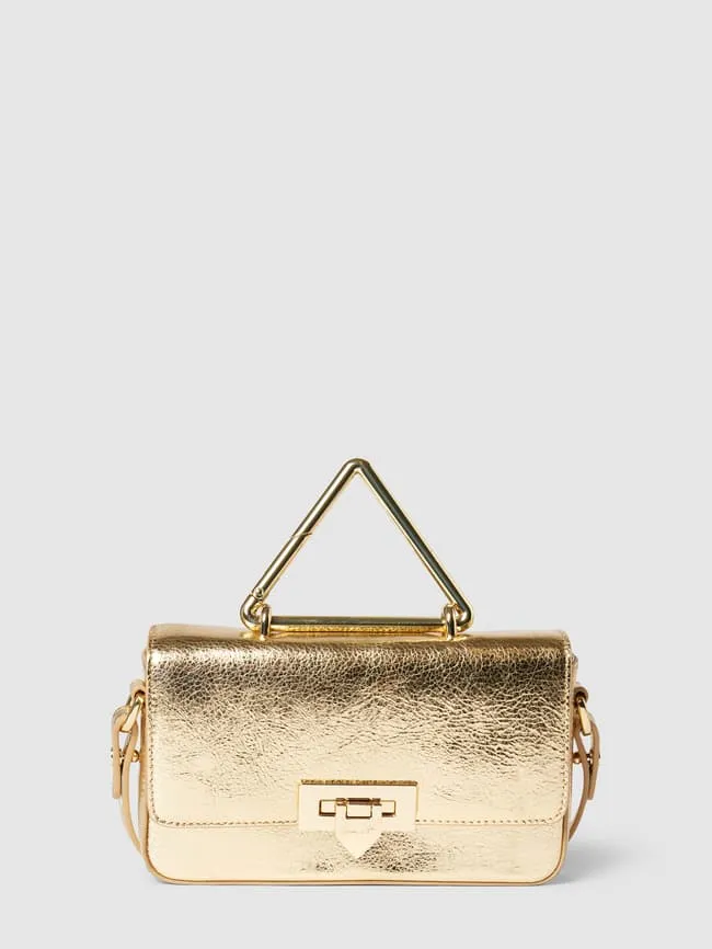 Leather crossbody bag, Metallic Gold Weat, gold