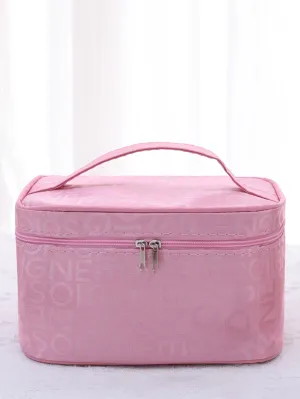 Letters Design Pink Makeup Bag Makeup Bag Cosmetic Organizer Toiletries Bag