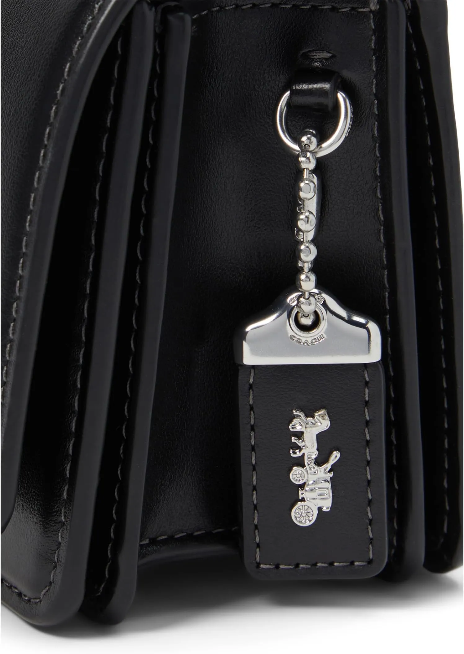 Luxe Refined Calf Leather Bandit Crossbody COACH Bag, black