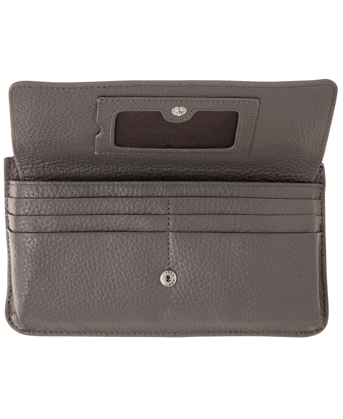 Mancini Women's Pebbled Collection RFID Protected Shoulder Wallet, Gray