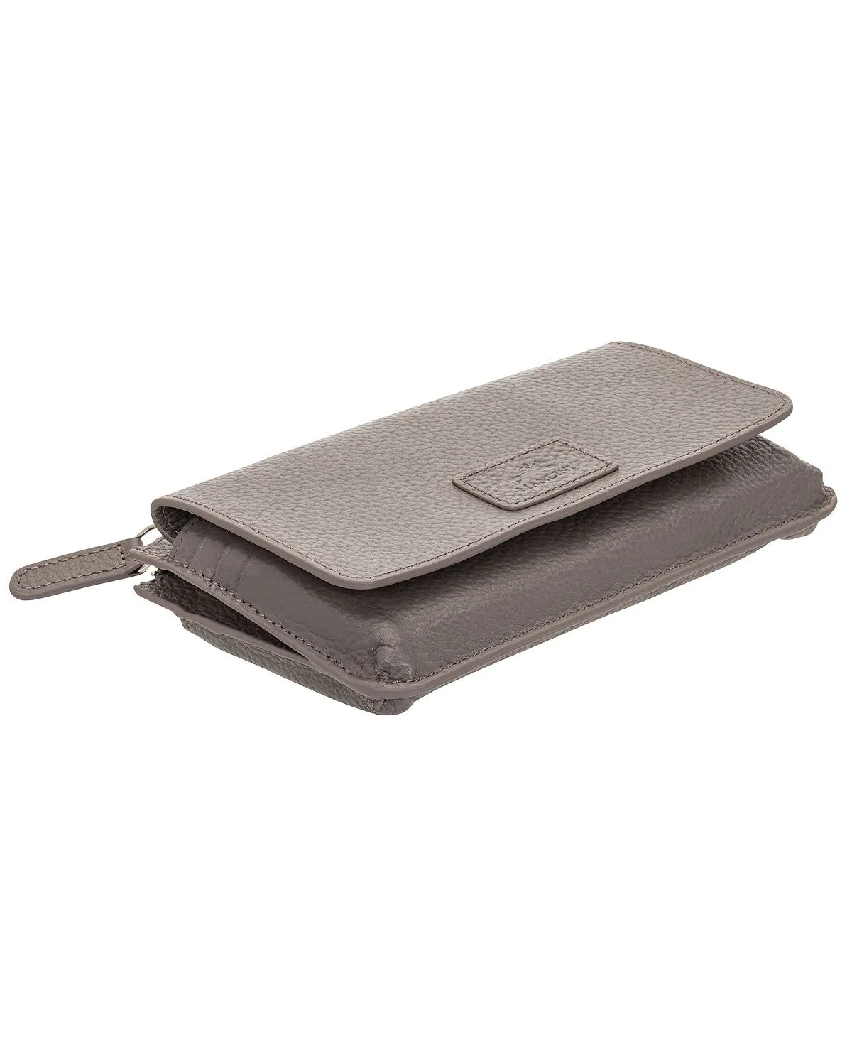 Mancini Women's Pebbled Collection RFID Protected Shoulder Wallet, Gray