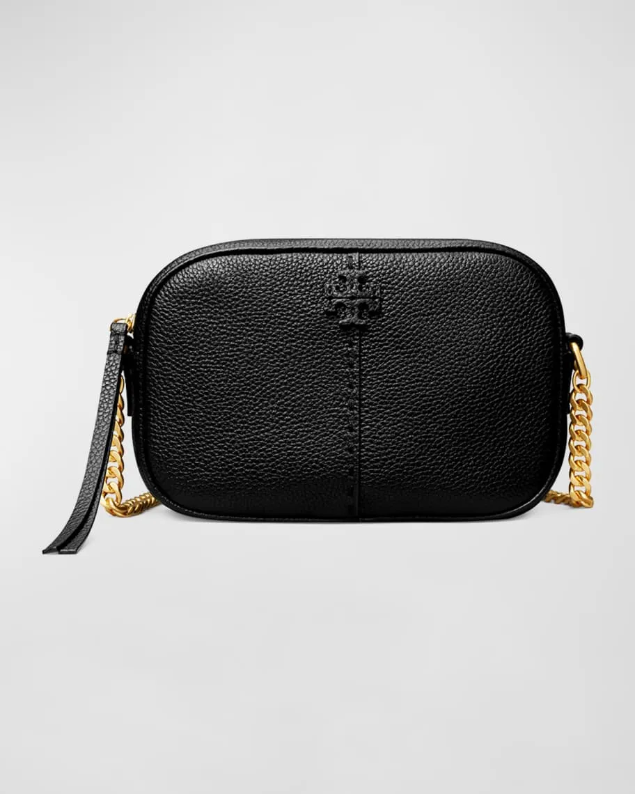 McGraw Zip Leather Crossbody Bag with Tory Burch Camera