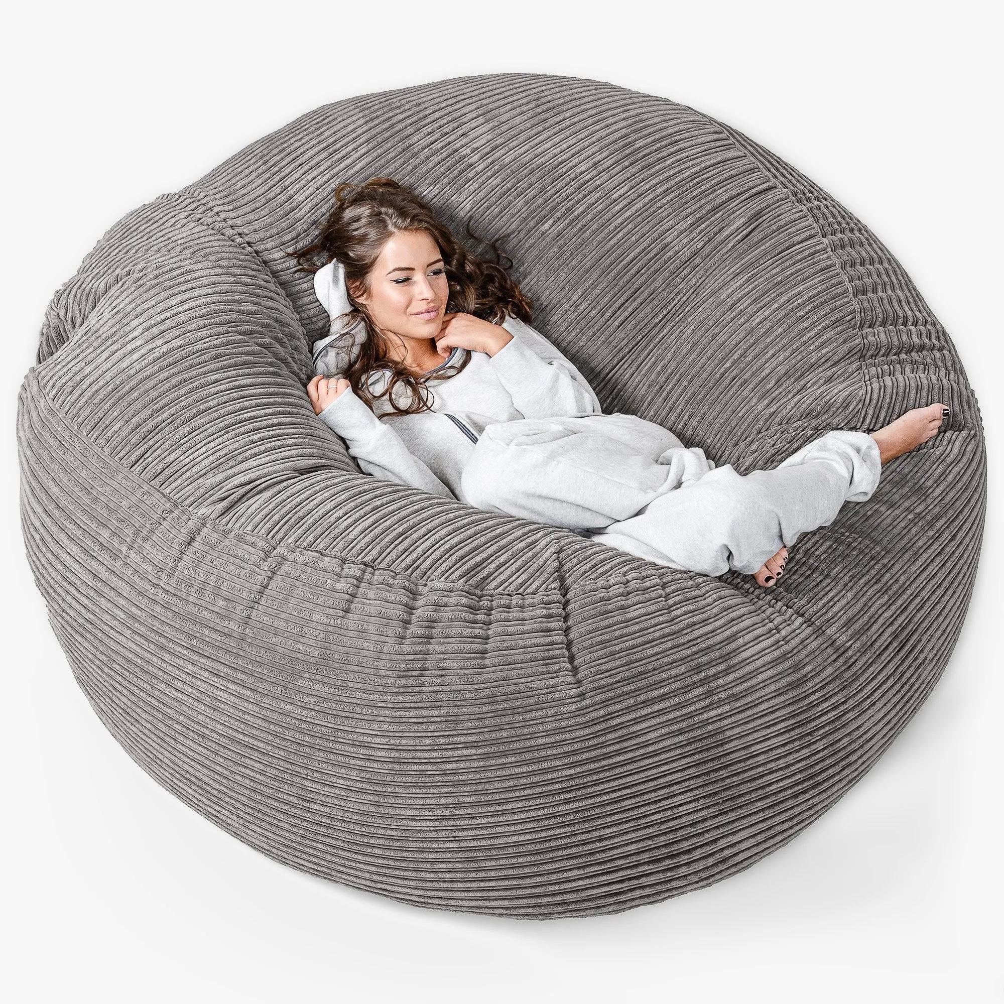 Mega Mammoth Bean Bag Sofa - Cord Graphite Grey