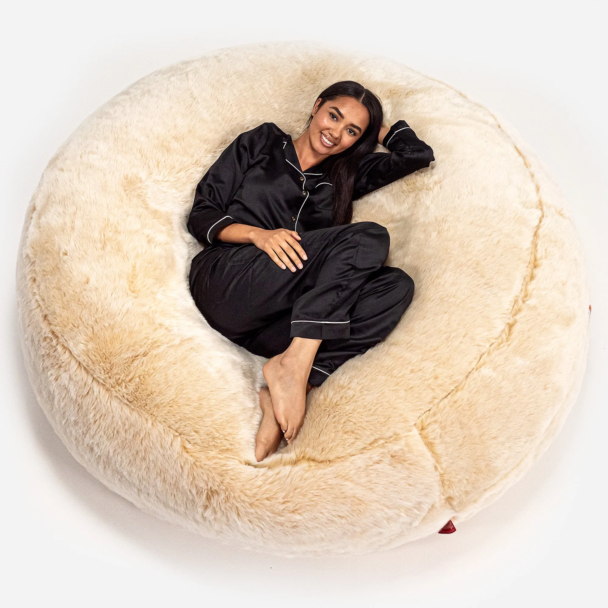 Mega Mammoth Bean Bag Sofa - Faux Fur Sheepskin White