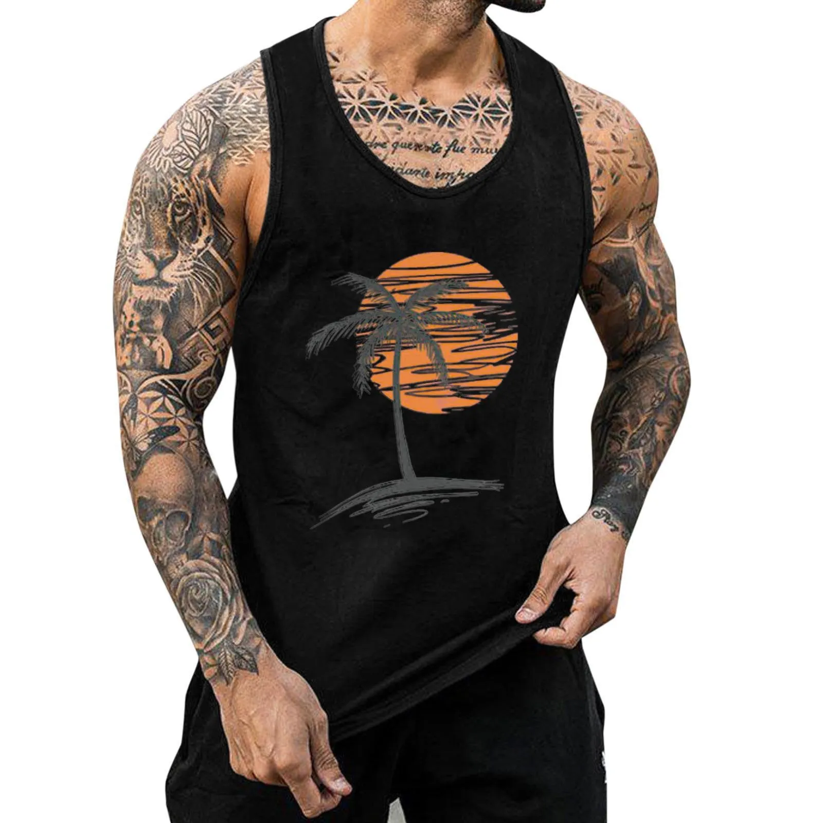 MEN'S HAWAIIAN VACATION CASUAL SPORTS MEN'S TANK TOP