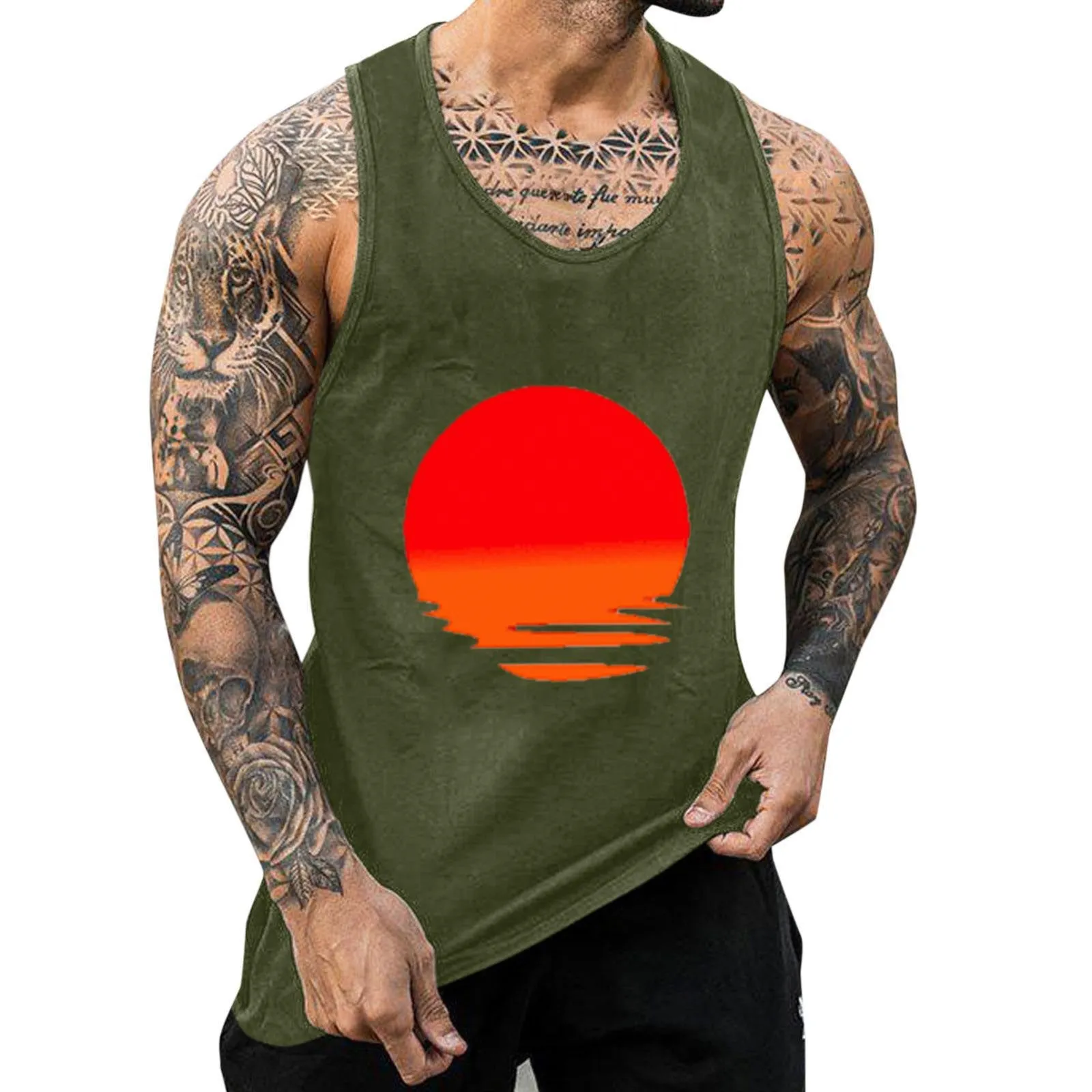 MEN'S HAWAIIAN VACATION CASUAL SPORTS MEN'S TANK TOP