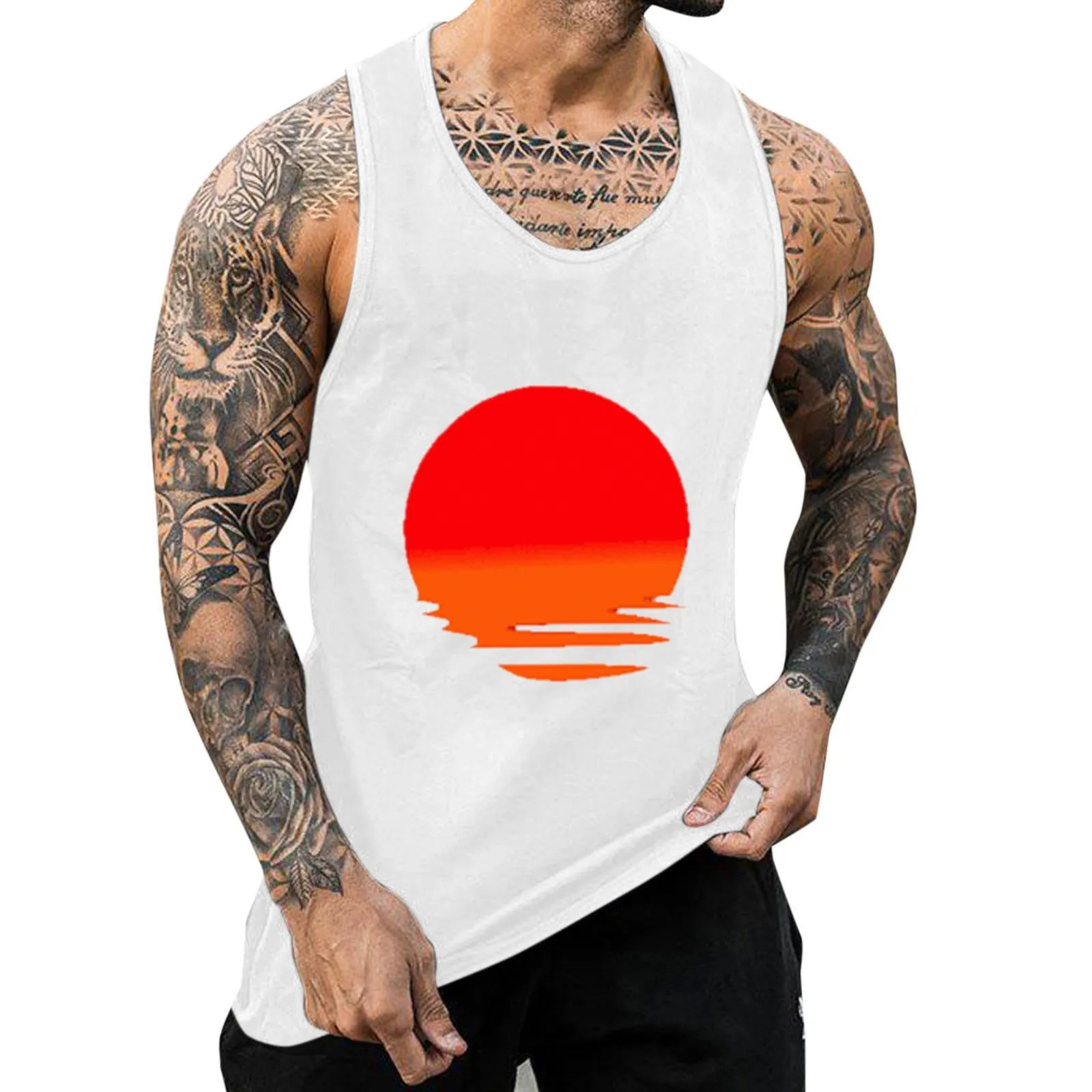 MEN'S HAWAIIAN VACATION CASUAL SPORTS MEN'S TANK TOP