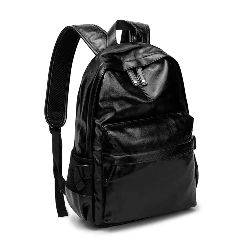 Men's Trendy All Match Waterproof Glossy Zipper Travel Backpacks