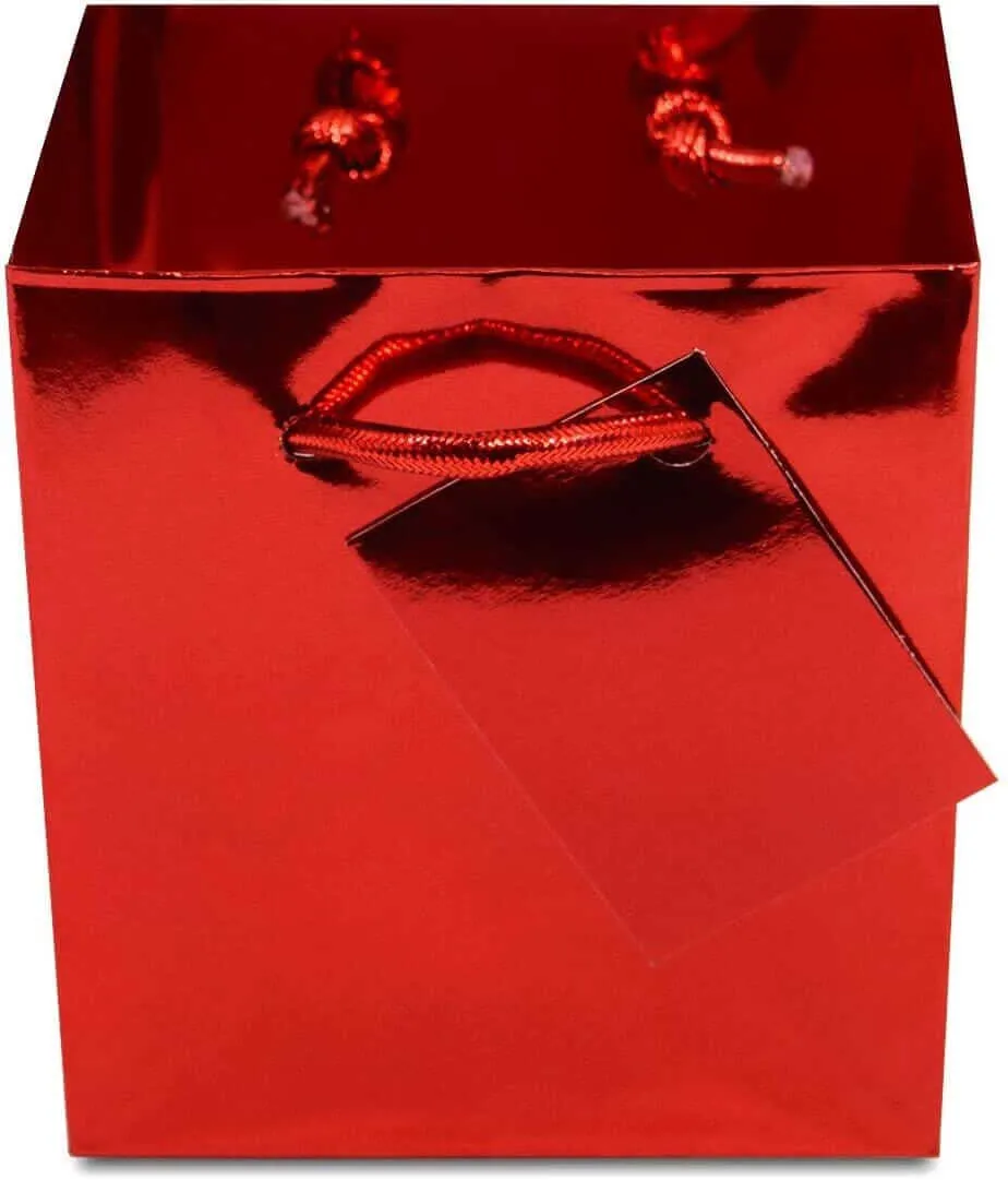 Metallic Red Gift Bags with Handles