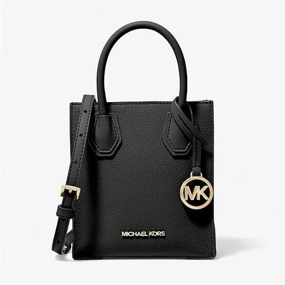 Michael Kors Mercer Extra-Small Pebbled Leather Bag, Black