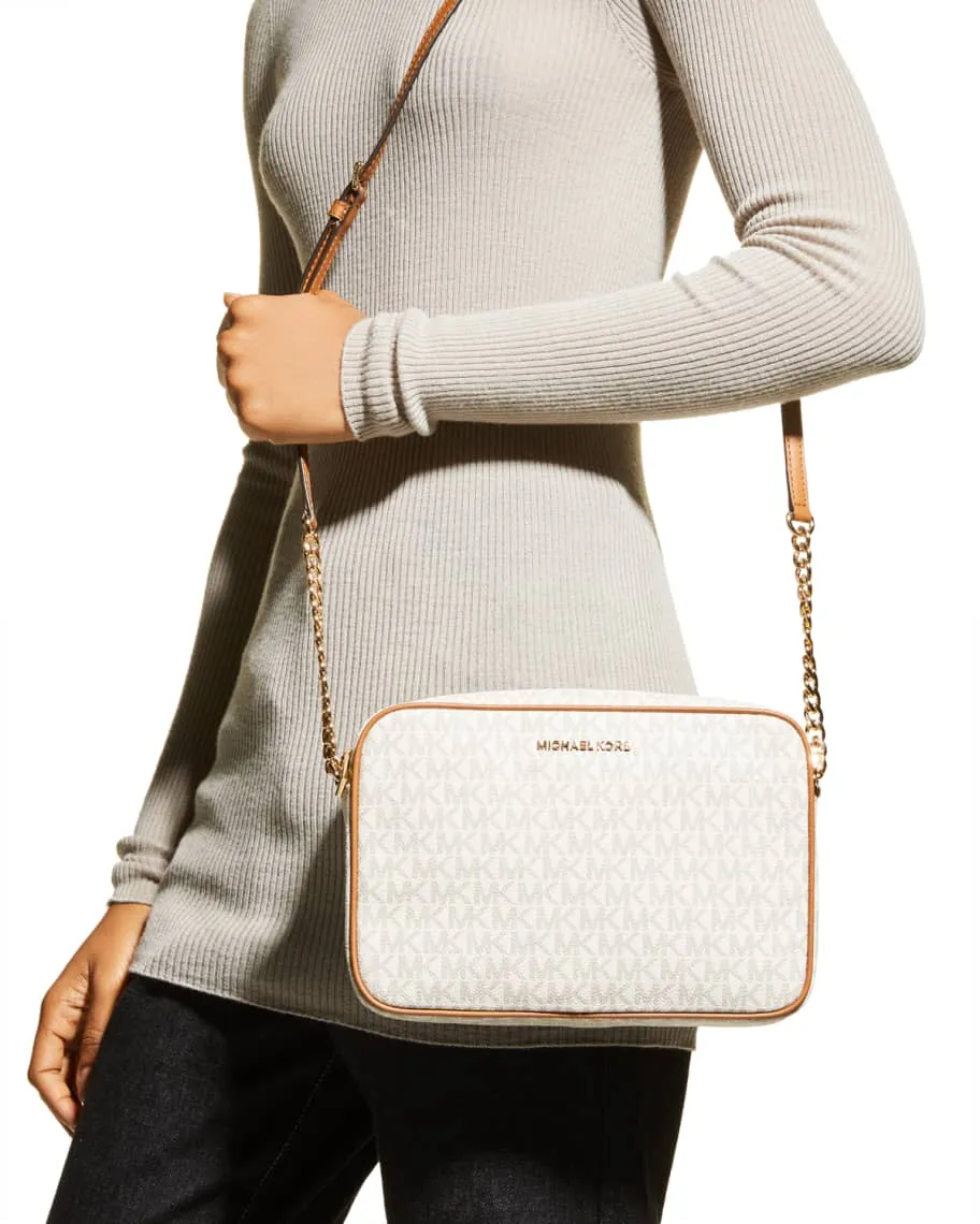 MICHAEL Michael Kors Monogram Leather Zip Crossbody Bag