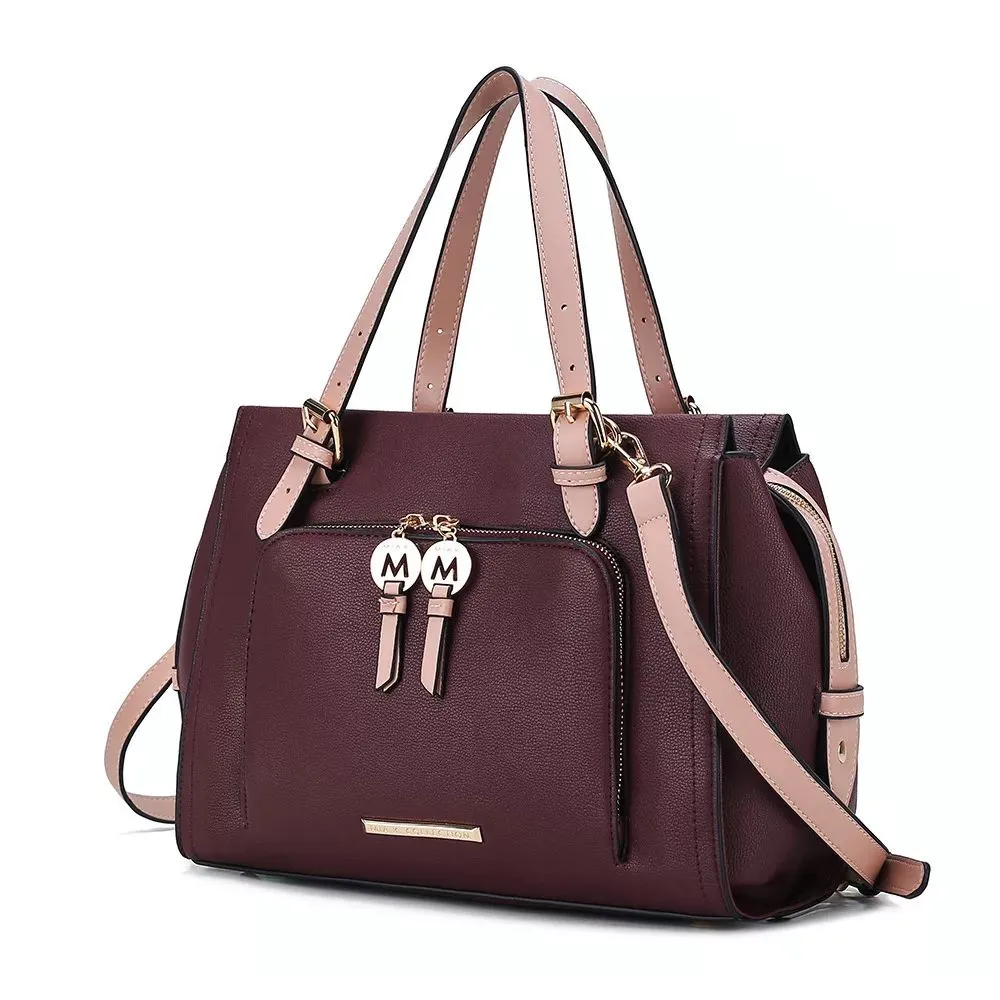 MKF Collection Women's Elise satchel bags in color block style from Mia k MKF Collection