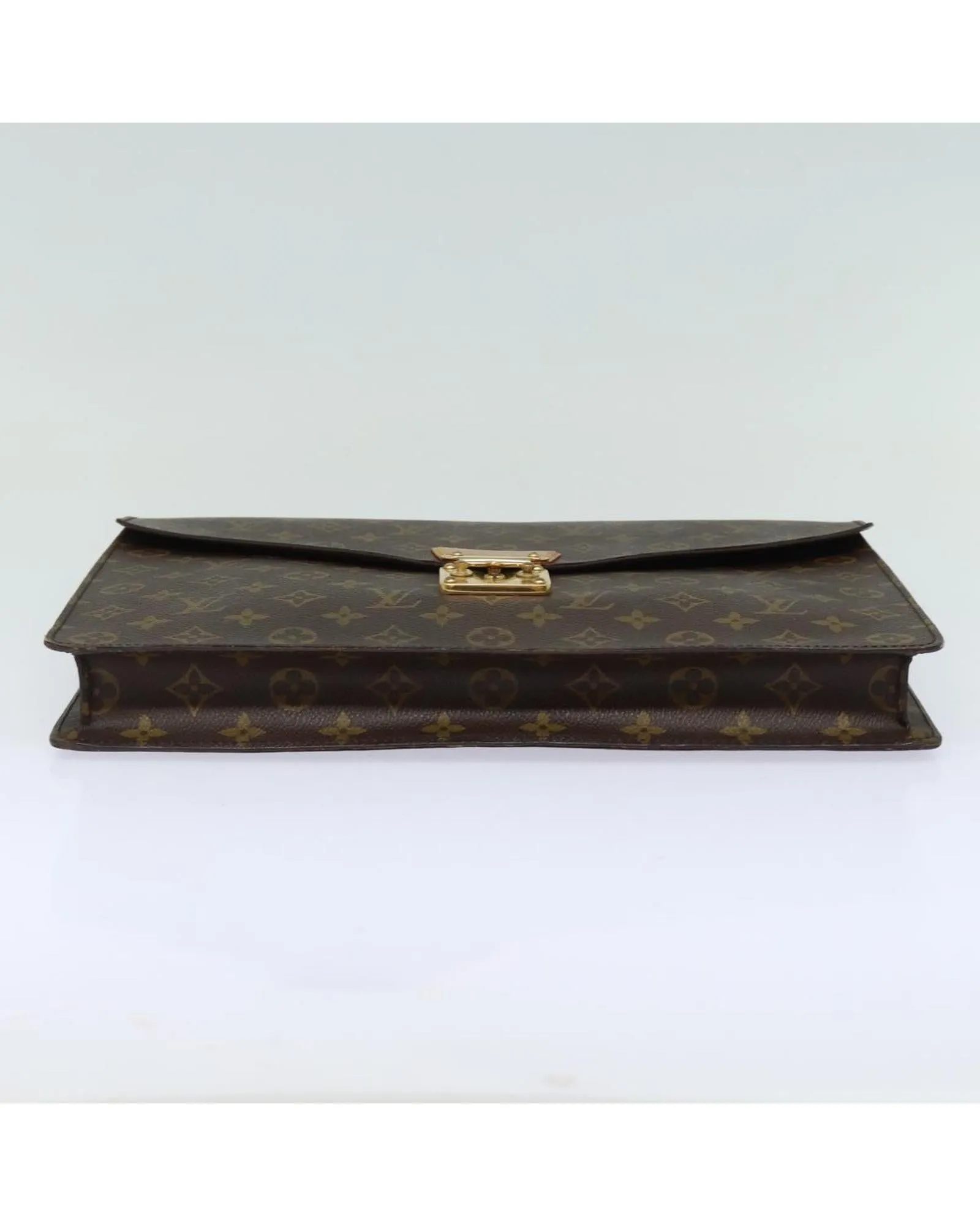 Monogram Canvas Briefcase with Elegant Design and Functional Compartments