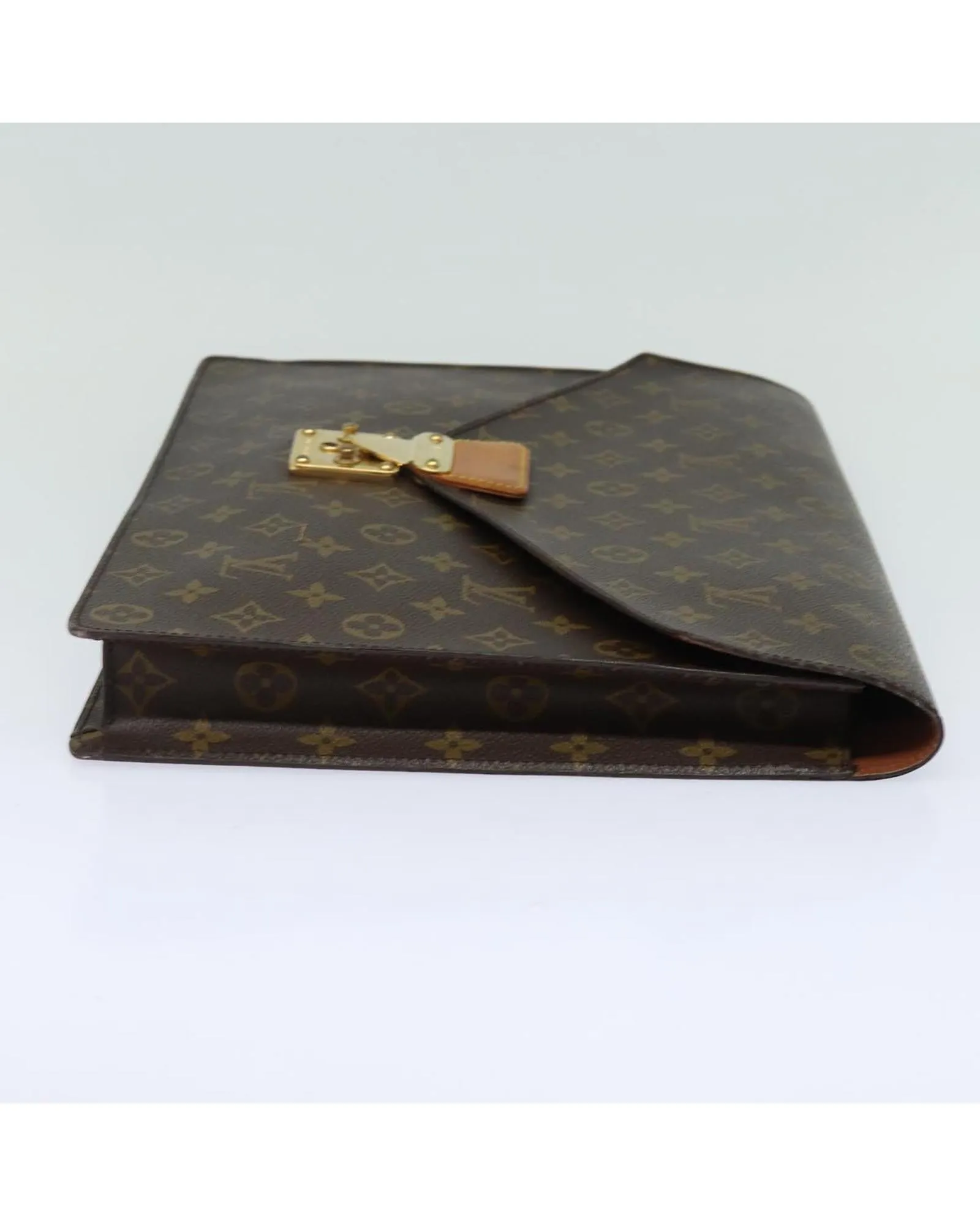 Monogram Canvas Briefcase with Elegant Design and Functional Compartments