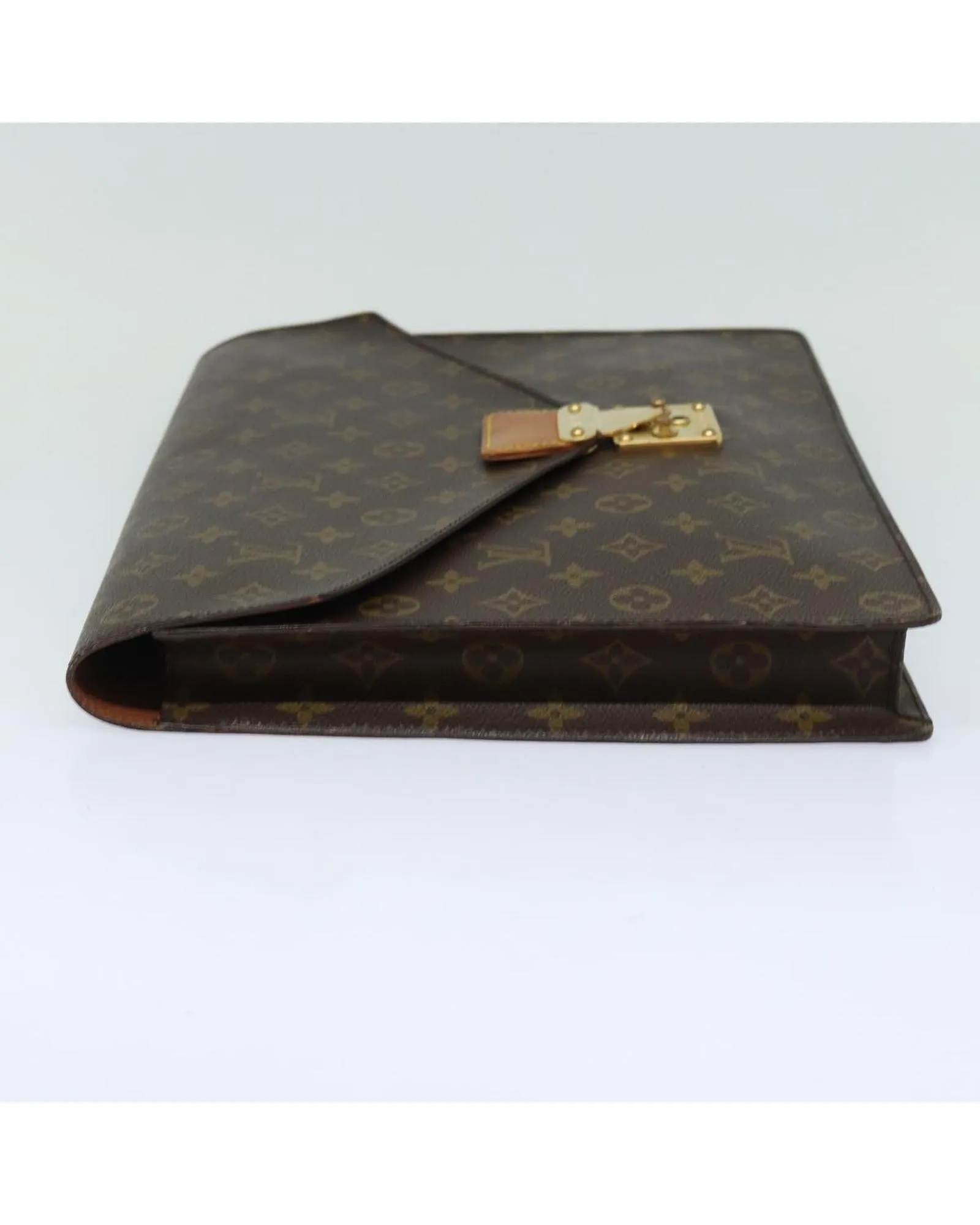 Monogram Canvas Briefcase with Elegant Design and Functional Compartments