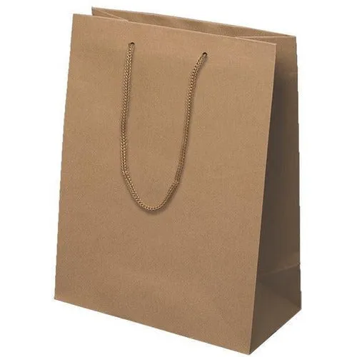 Natural Kraft Paper Euro-Tote Shopping Bags - 8.0 x 4.0 x 10.0