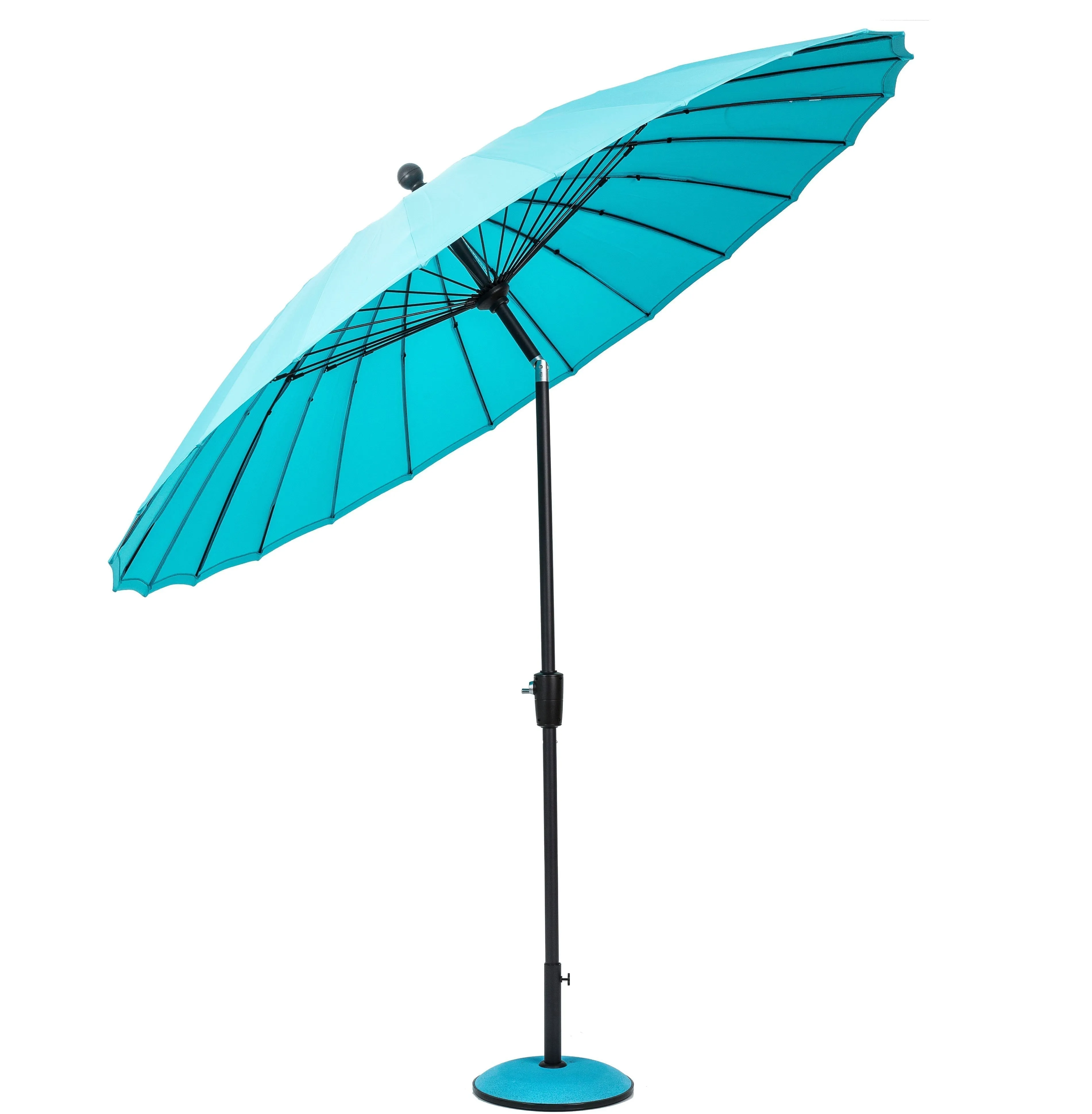 Norfolk Leisure Geisha Style Garden Parasol Umbrellas - 2.7m Crank Handle and Tilt - Taupe, Fuchsia, Lime, Purple, Aqua Outdoor Garden Patio