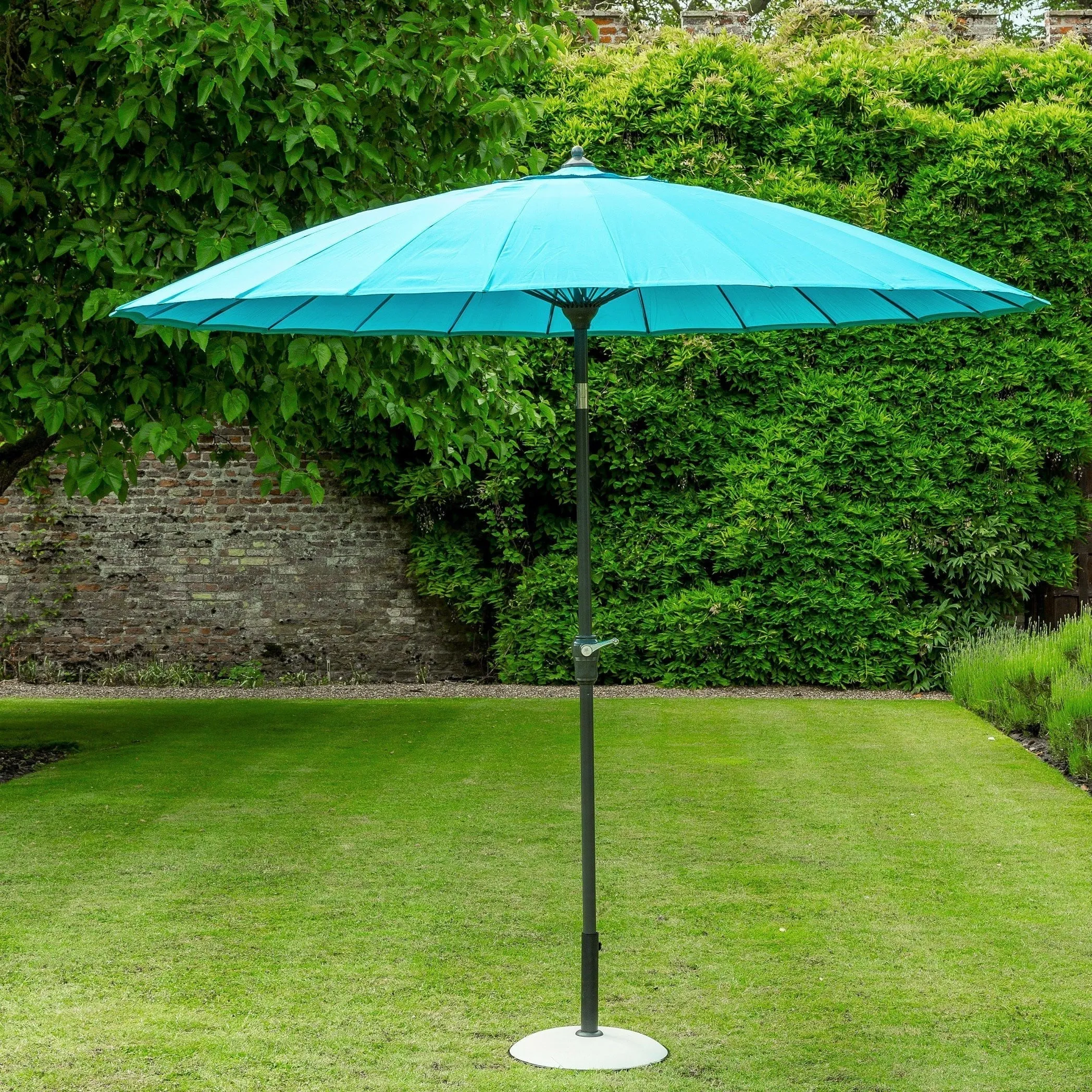 Norfolk Leisure Geisha Style Garden Parasol Umbrellas - 2.7m Crank Handle and Tilt - Taupe, Fuchsia, Lime, Purple, Aqua Outdoor Garden Patio