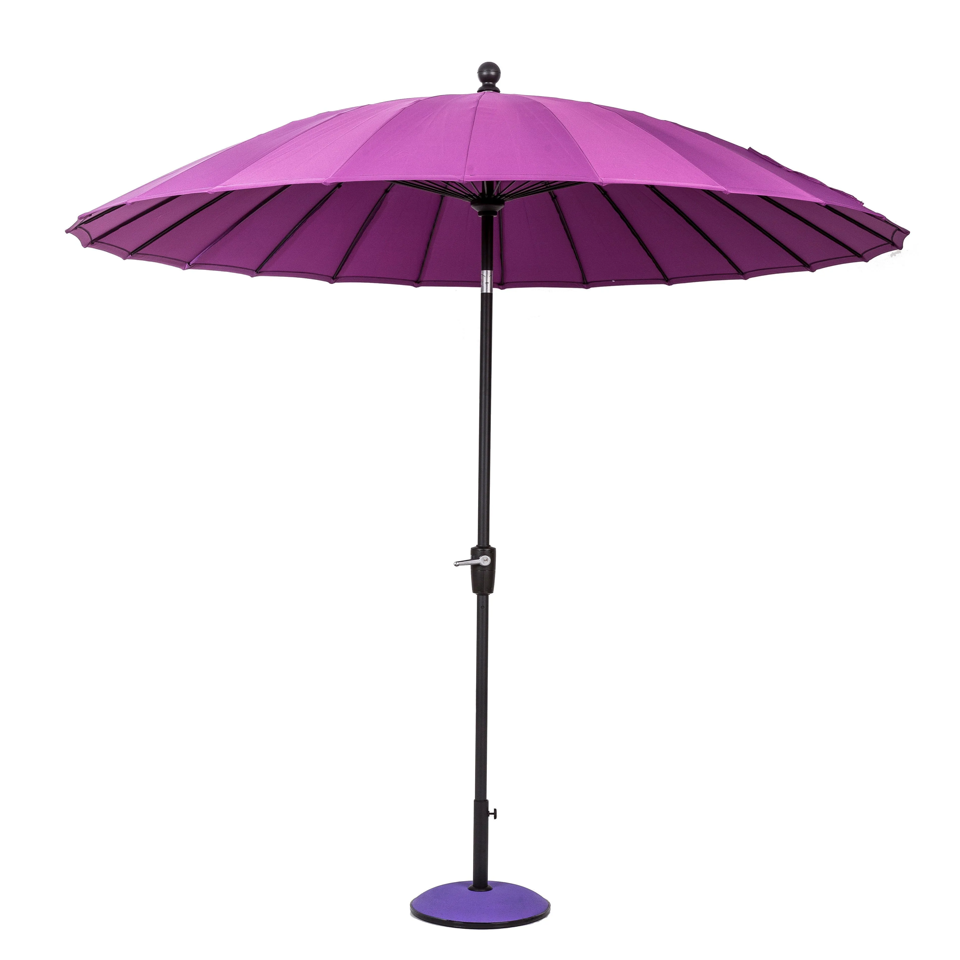 Norfolk Leisure Geisha Style Garden Parasol Umbrellas - 2.7m Crank Handle and Tilt - Taupe, Fuchsia, Lime, Purple, Aqua Outdoor Garden Patio